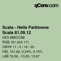 颜色代码: Scala - Helle Farbtoene - Scala 81.09.12 | qconv.com