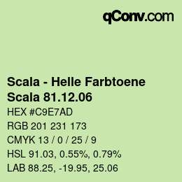 颜色代码: Scala - Helle Farbtoene - Scala 81.12.06 | qconv.com