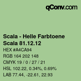 颜色代码: Scala - Helle Farbtoene - Scala 81.12.12 | qconv.com