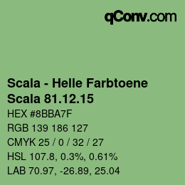 颜色代码: Scala - Helle Farbtoene - Scala 81.12.15 | qconv.com
