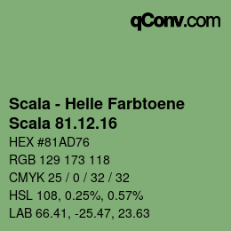 颜色代码: Scala - Helle Farbtoene - Scala 81.12.16 | qconv.com