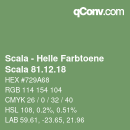 颜色代码: Scala - Helle Farbtoene - Scala 81.12.18 | qconv.com