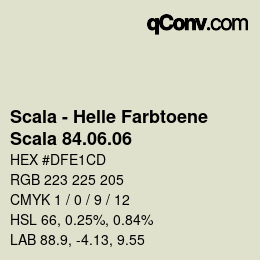 颜色代码: Scala - Helle Farbtoene - Scala 84.06.06 | qconv.com
