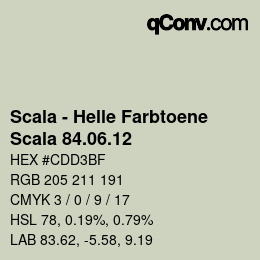 颜色代码: Scala - Helle Farbtoene - Scala 84.06.12 | qconv.com
