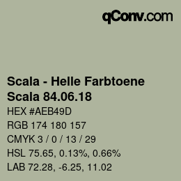 颜色代码: Scala - Helle Farbtoene - Scala 84.06.18 | qconv.com