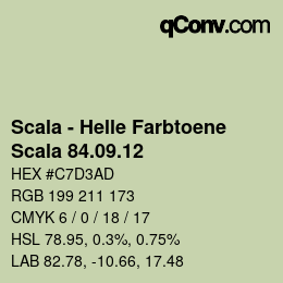 颜色代码: Scala - Helle Farbtoene - Scala 84.09.12 | qconv.com