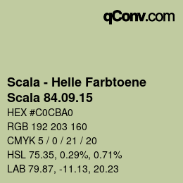 颜色代码: Scala - Helle Farbtoene - Scala 84.09.15 | qconv.com
