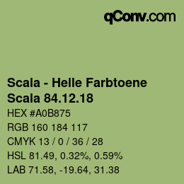 颜色代码: Scala - Helle Farbtoene - Scala 84.12.18 | qconv.com