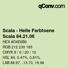 颜色代码: Scala - Helle Farbtoene - Scala 84.21.06 | qconv.com