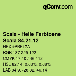 Code couleur: Scala - Helle Farbtoene - Scala 84.21.12 | qconv.com