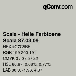 颜色代码: Scala - Helle Farbtoene - Scala 87.03.09 | qconv.com