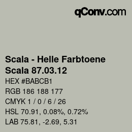 Code couleur: Scala - Helle Farbtoene - Scala 87.03.12 | qconv.com