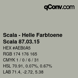 颜色代码: Scala - Helle Farbtoene - Scala 87.03.15 | qconv.com