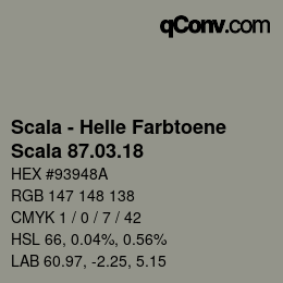 カラーコード: Scala - Helle Farbtoene - Scala 87.03.18 | qconv.com