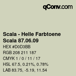 颜色代码: Scala - Helle Farbtoene - Scala 87.06.09 | qconv.com