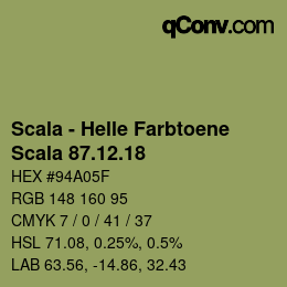 颜色代码: Scala - Helle Farbtoene - Scala 87.12.18 | qconv.com