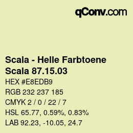 颜色代码: Scala - Helle Farbtoene - Scala 87.15.03 | qconv.com