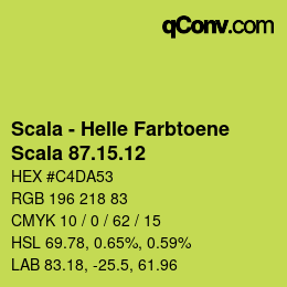颜色代码: Scala - Helle Farbtoene - Scala 87.15.12 | qconv.com