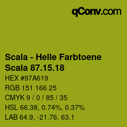 颜色代码: Scala - Helle Farbtoene - Scala 87.15.18 | qconv.com