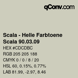 颜色代码: Scala - Helle Farbtoene - Scala 90.03.09 | qconv.com