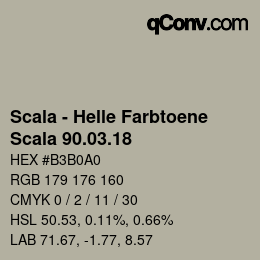 颜色代码: Scala - Helle Farbtoene - Scala 90.03.18 | qconv.com