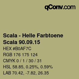 颜色代码: Scala - Helle Farbtoene - Scala 90.09.15 | qconv.com