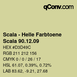 颜色代码: Scala - Helle Farbtoene - Scala 90.12.09 | qconv.com