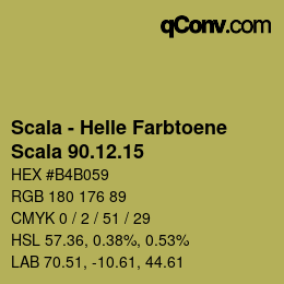 颜色代码: Scala - Helle Farbtoene - Scala 90.12.15 | qconv.com