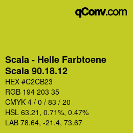 颜色代码: Scala - Helle Farbtoene - Scala 90.18.12 | qconv.com