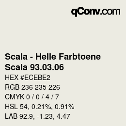 颜色代码: Scala - Helle Farbtoene - Scala 93.03.06 | qconv.com
