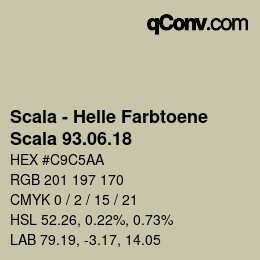 颜色代码: Scala - Helle Farbtoene - Scala 93.06.18 | qconv.com