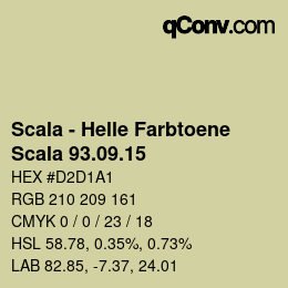 颜色代码: Scala - Helle Farbtoene - Scala 93.09.15 | qconv.com