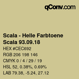 颜色代码: Scala - Helle Farbtoene - Scala 93.09.18 | qconv.com