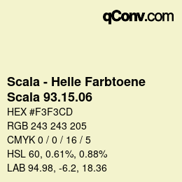颜色代码: Scala - Helle Farbtoene - Scala 93.15.06 | qconv.com