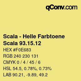 颜色代码: Scala - Helle Farbtoene - Scala 93.15.12 | qconv.com