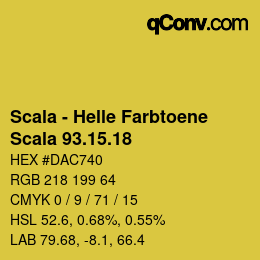颜色代码: Scala - Helle Farbtoene - Scala 93.15.18 | qconv.com