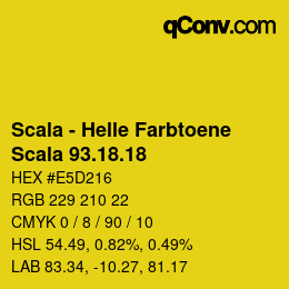 颜色代码: Scala - Helle Farbtoene - Scala 93.18.18 | qconv.com