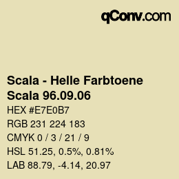 Farbcode: Scala - Helle Farbtoene - Scala 96.09.06 | qconv.com