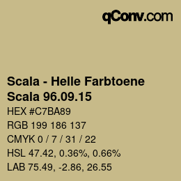 颜色代码: Scala - Helle Farbtoene - Scala 96.09.15 | qconv.com