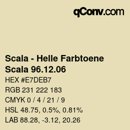 Code couleur: Scala - Helle Farbtoene - Scala 96.12.06 | qconv.com