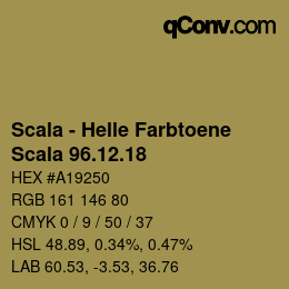 颜色代码: Scala - Helle Farbtoene - Scala 96.12.18 | qconv.com