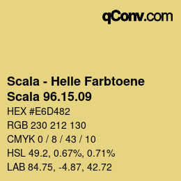 颜色代码: Scala - Helle Farbtoene - Scala 96.15.09 | qconv.com
