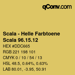 颜色代码: Scala - Helle Farbtoene - Scala 96.15.12 | qconv.com