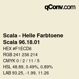 颜色代码: Scala - Helle Farbtoene - Scala 96.18.01 | qconv.com
