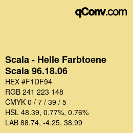 颜色代码: Scala - Helle Farbtoene - Scala 96.18.06 | qconv.com