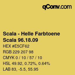 颜色代码: Scala - Helle Farbtoene - Scala 96.18.09 | qconv.com