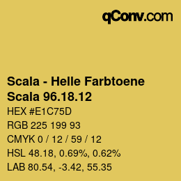 颜色代码: Scala - Helle Farbtoene - Scala 96.18.12 | qconv.com