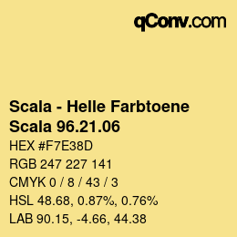 颜色代码: Scala - Helle Farbtoene - Scala 96.21.06 | qconv.com