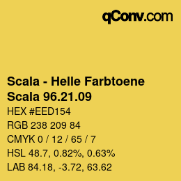 颜色代码: Scala - Helle Farbtoene - Scala 96.21.09 | qconv.com