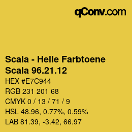 颜色代码: Scala - Helle Farbtoene - Scala 96.21.12 | qconv.com